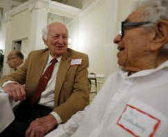 Bill Bingham (left), Class of '38, chatted with Bill Rotherberg, Class of '34.